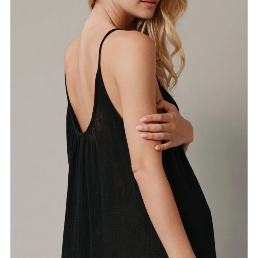 9 Seed Tulum Cotton Gauze Low Back Mini Coverup Dress One Size - Picture 3 of 8